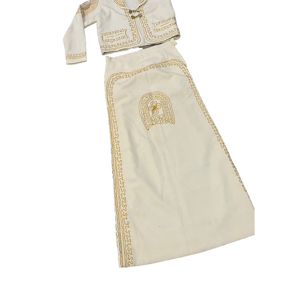 Mariachi Golden Mexican Artisan Women’s Charra Outfit S/M Handmade Used - Picture 4 of 6